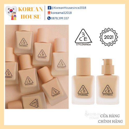 (Chính hãng) KEM NỀN 3CE MỊN LÌ VELVET FIT FOUNDATION_Mẫu mới tháng 3/2021 | BigBuy360 - bigbuy360.vn