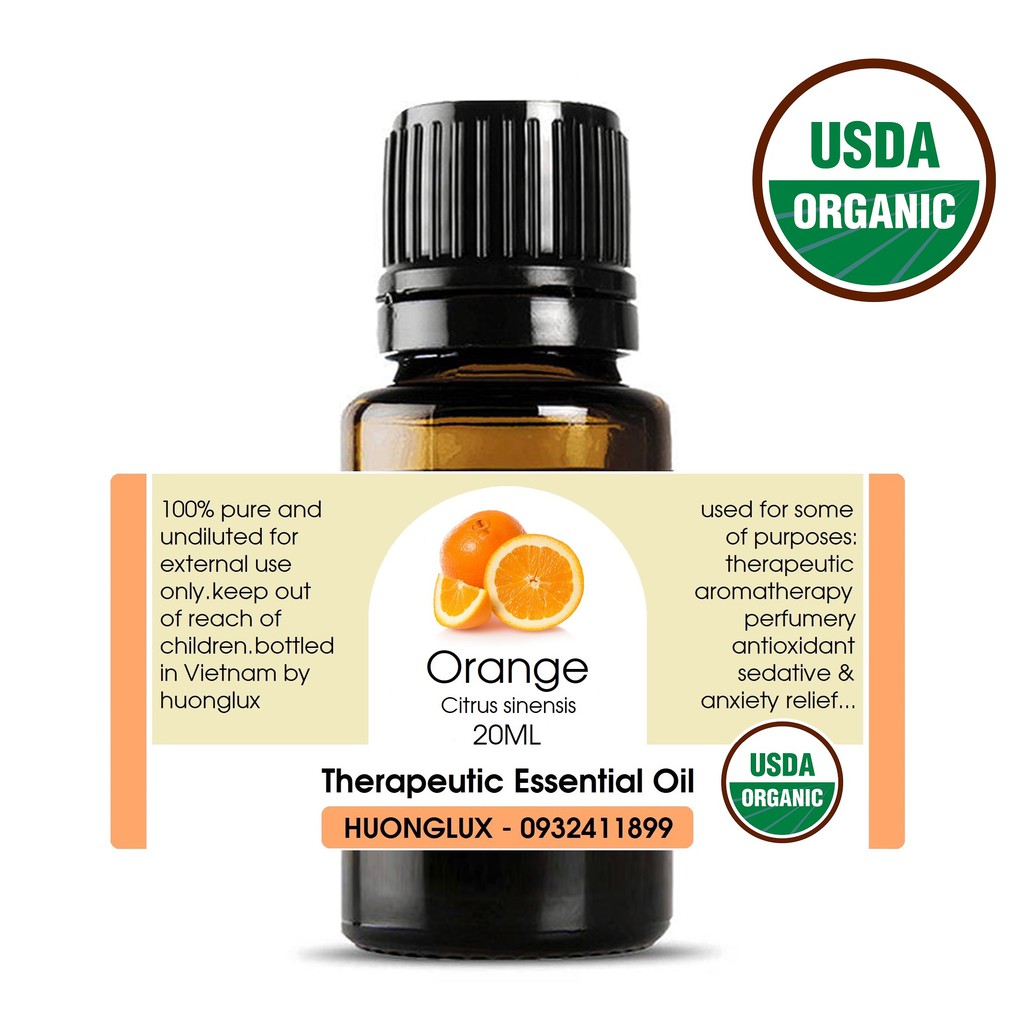 USDA Organic Tinh dầu cam ngọt hữu cơ Sweet Orange Essential Oil