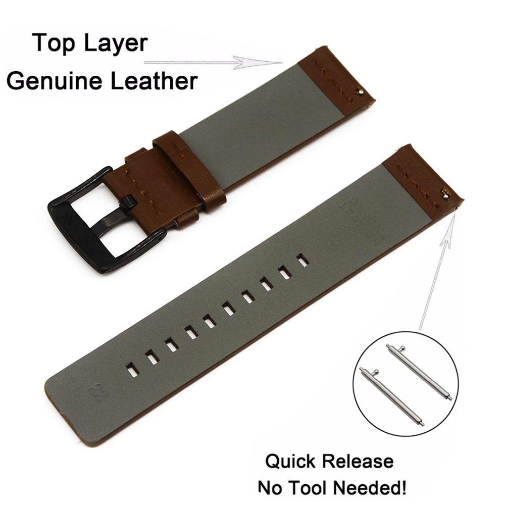 22mm Genuine Classic Leather Strap For Samsung Gear S3 Band Frontier Strap Classic galaxy watch active 46mm