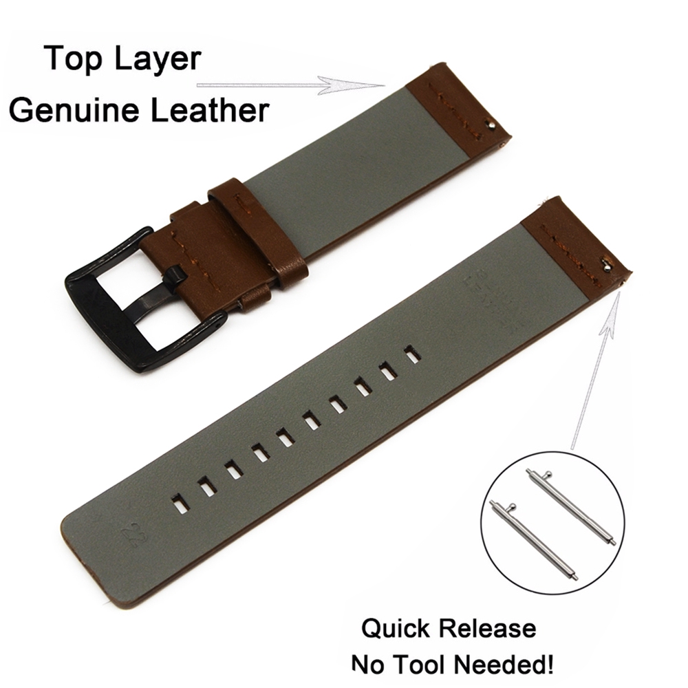 Leather Watchband 18mm 20mm 22mm 24mm Quick Release Watch Band Universal Wrist