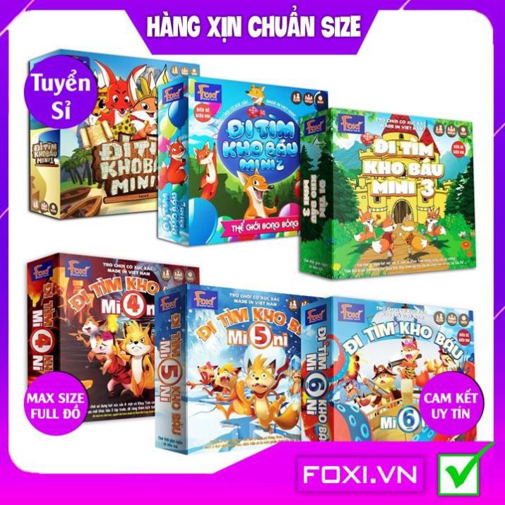 Board game-Đi tìm kho báu mini 3 Foxi-nâng cao khả năng xử lí tình huống-tranh luận-logic-Gắn kết tình cảm gia đình