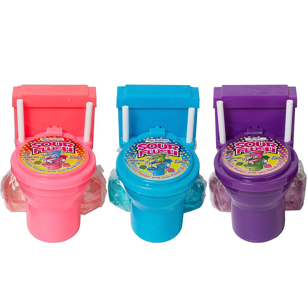 ( Bán sỉ ) Lốc 12c Kẹo mút bồn cầu Kidsmania Sour Flush 39gr