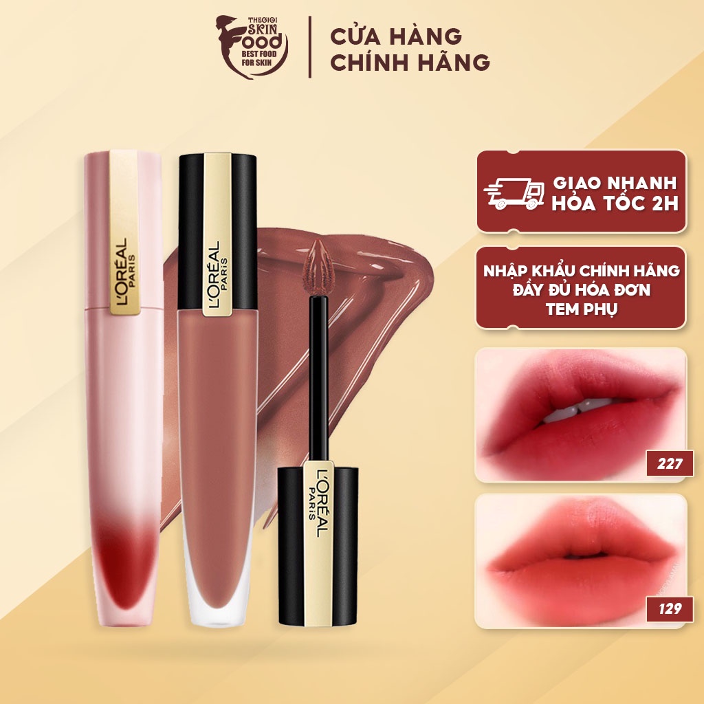 Son Kem Lì Nhẹ Môi, Lên Màu Chuẩn L'Oreal Paris Signature Matte Liquid Lipstick 7ml