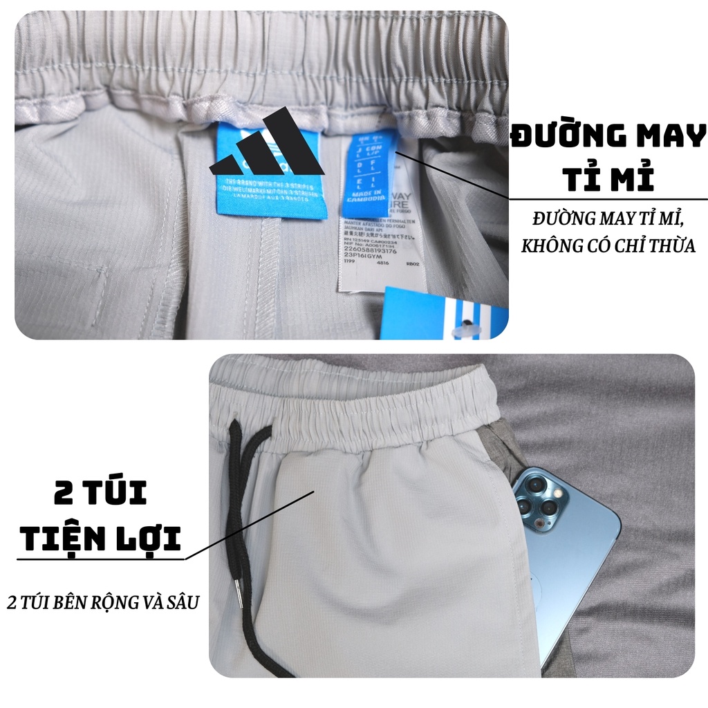 Quần short thể thao xuất dư, full tag, mác, vài Hàn Quốc, co giãn, thoải mái vận động