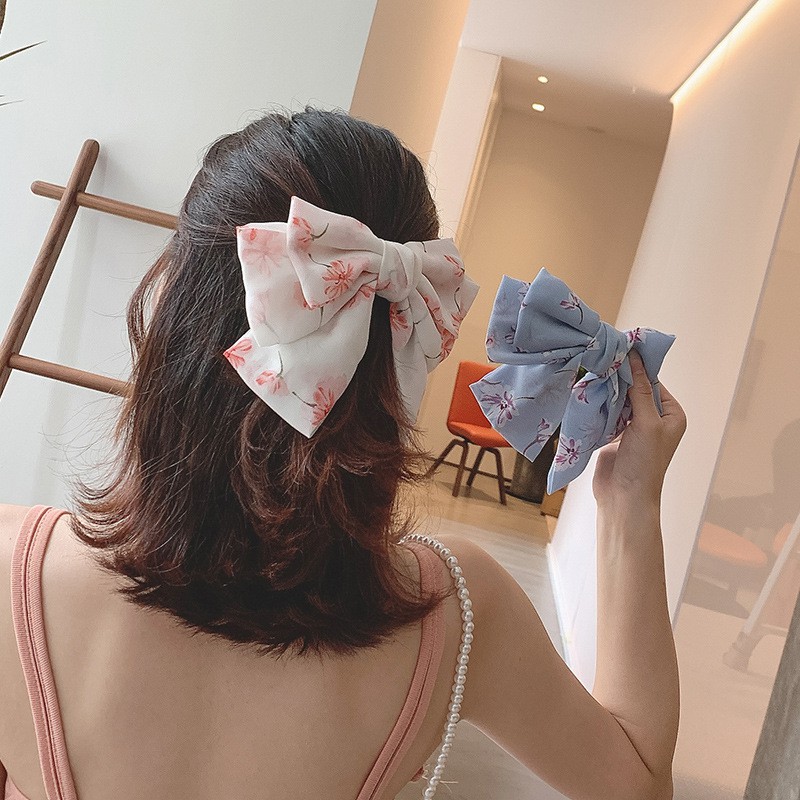 3Lay Cute Floral big bow hair bows for girls