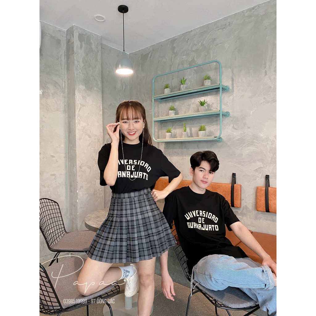 Áo phông nam nữ Hàn Quốc unisex chữ UNIVERSIDAD 208619 PAPAA SHOP