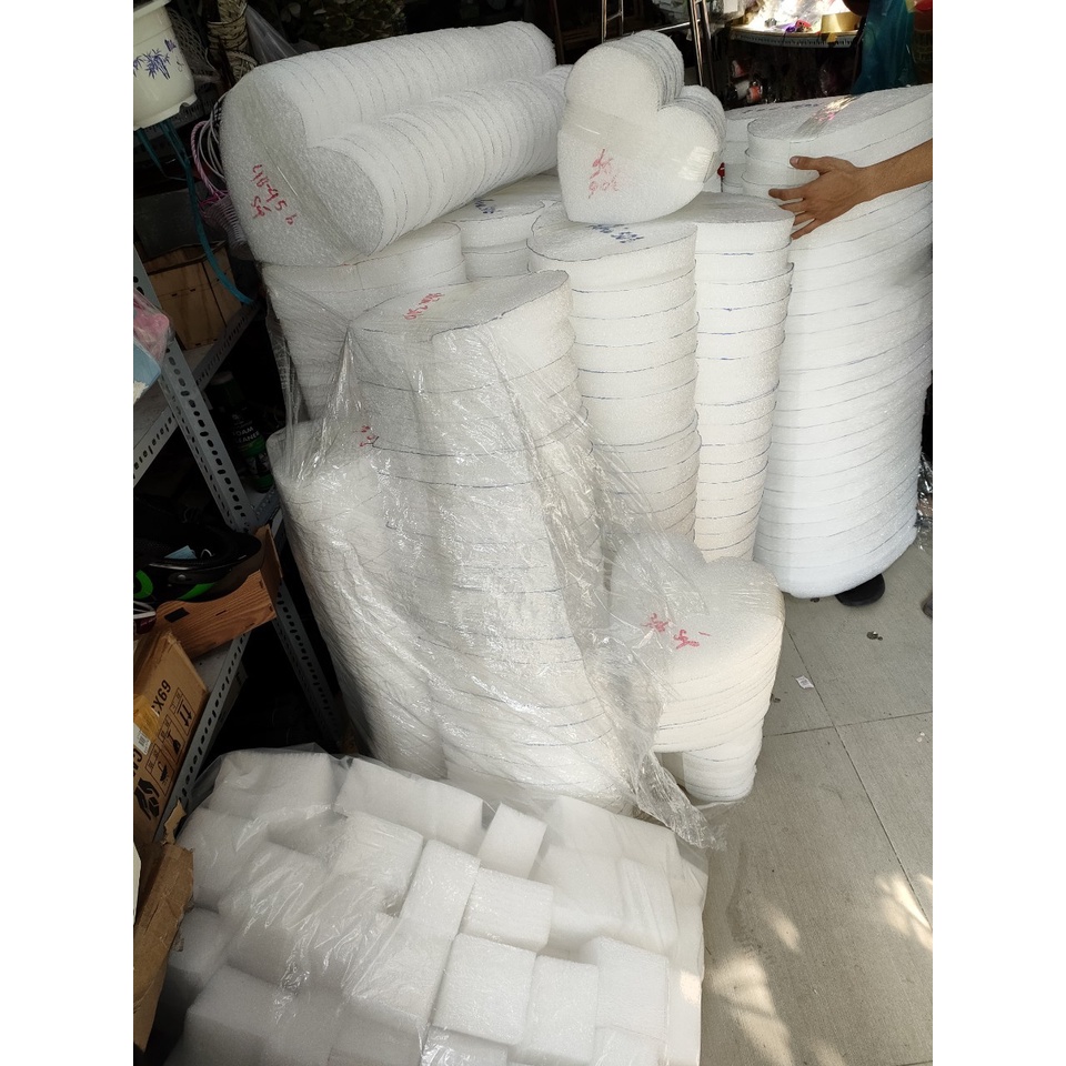 PHÔI XỐP TIM CHO HOA SÁP VÀ HOA NHŨ