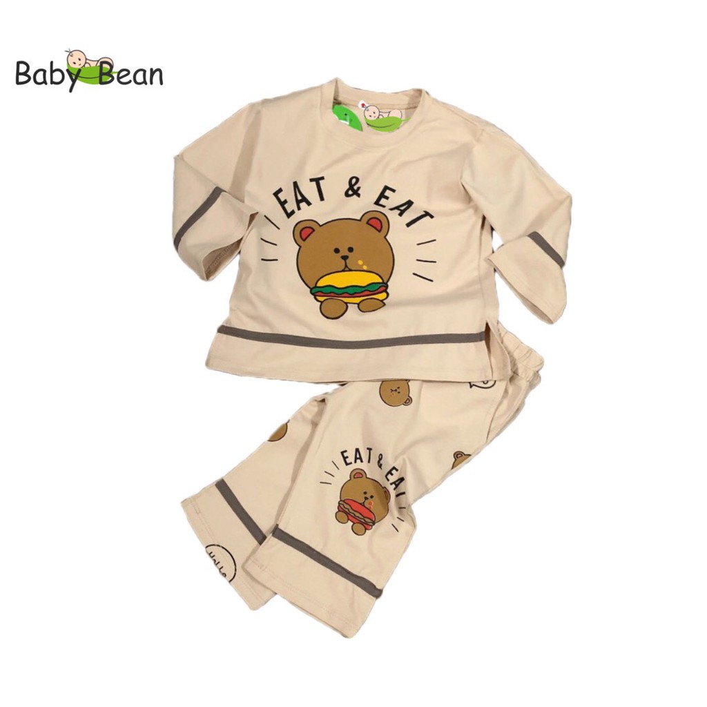 [MÃ THƯƠNG HIỆU YÊU THÍCH Voucher giảm 10%] Bộ Đồ Thun Cotton In Gấu Quần Lỡ bé gái BabyBean