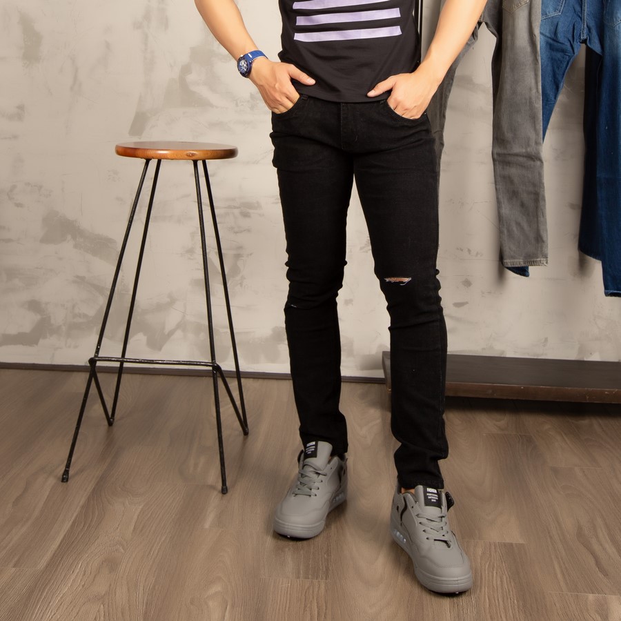 Quần jean nam rách gối vải co giãn cực đẹp , quần jeans nam thời trang | BigBuy360 - bigbuy360.vn