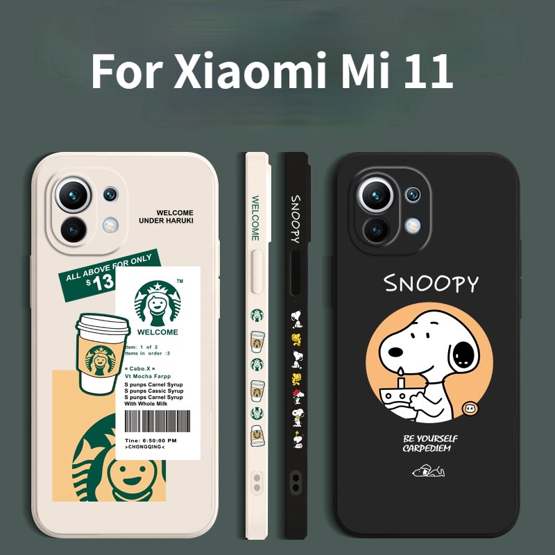 Ốp điện thoại silicon mềm họa tiết Snoopy dành cho Xiaomi Mi11 Lite Mi11 POCO M3 Pro 5G