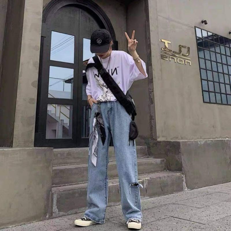 Quần jean phụ kiện unisex