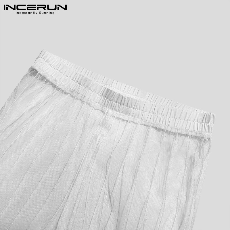 Bộ quần áo INCERUN thiết kế kiểu lưới xuyên thấu thời trang dành cho nam