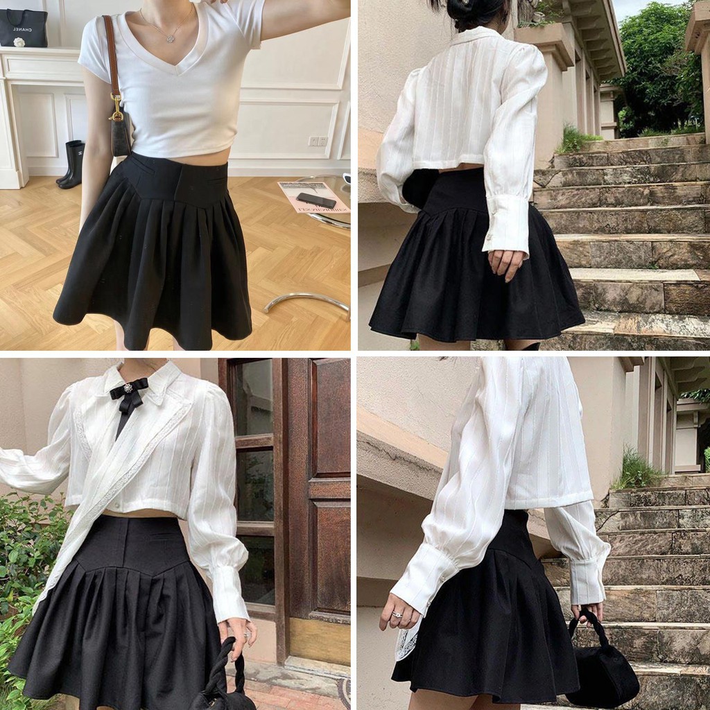 Chân váy lưng cao xếp ly phong cách hàn quốc -  LITASTORE | BigBuy360 - bigbuy360.vn