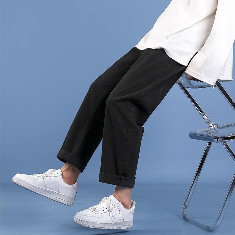 Quần baggy nam nữ đen rách gối , quần jeans ống rộng , dáng xuông , không phai màu phong cách Hàn Quốc | BigBuy360 - bigbuy360.vn