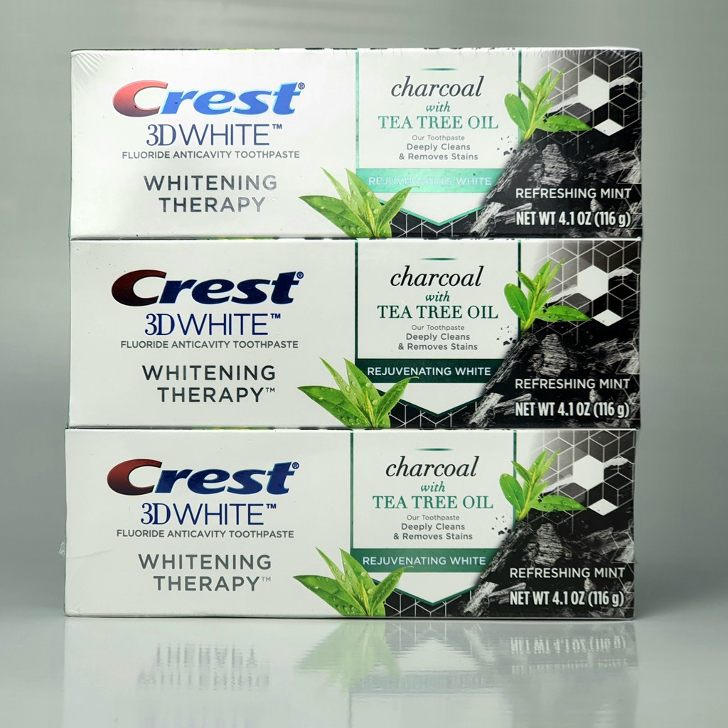 [Mẫu mới-Cao cấp nhất][Giá Sốc] [Hàng cho thị trường Mỹ] Kem đánh răng Crest 3D White Charcoal TEA TREE OIL 116gr