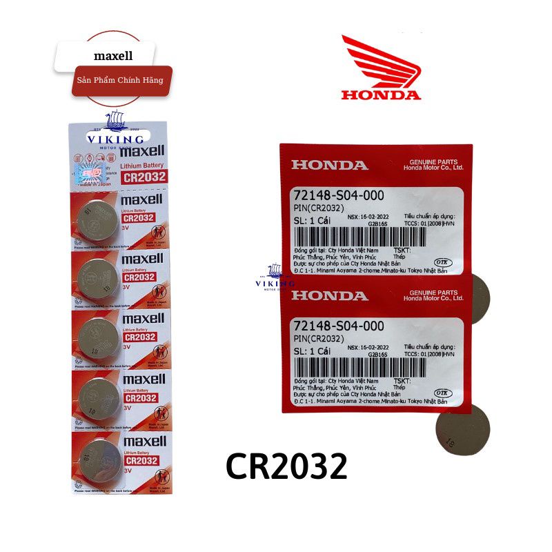 Vỉ 5 viên Pin Chìa Khoá Điều Khiển Smartkey Honda CR2032 Remote SH, VISION, AIRBLADE, LEAD... Smartkey chính hiệu Honda