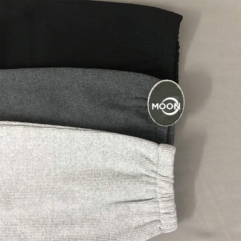 Quần len tăm nữ jogger gấu trơn quần nỉ tăm lưng chun