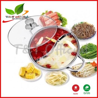 Nồi lẩu inox 2 ngăn kèm vung kín