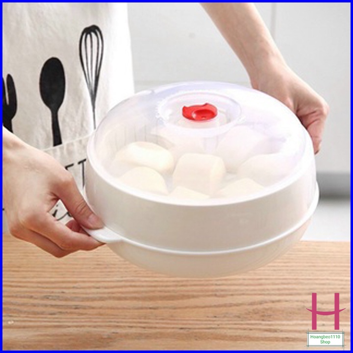 Khay hấp lò vi sóng Việt Nhật 5625 - 2 tầng 3 chi tiết chịu nhiệt tốt -Khay hấp thức ăn, Xửng hấp đồ ăn, bánh bao