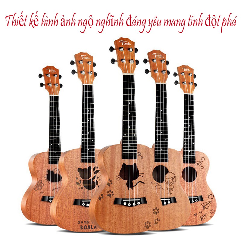 Đàn Ukulele Gỗ Size 62cm Super Soprano 4 Dây Tặng Kèm Bao Đựng Đàn Và Phụ Kiện vt160