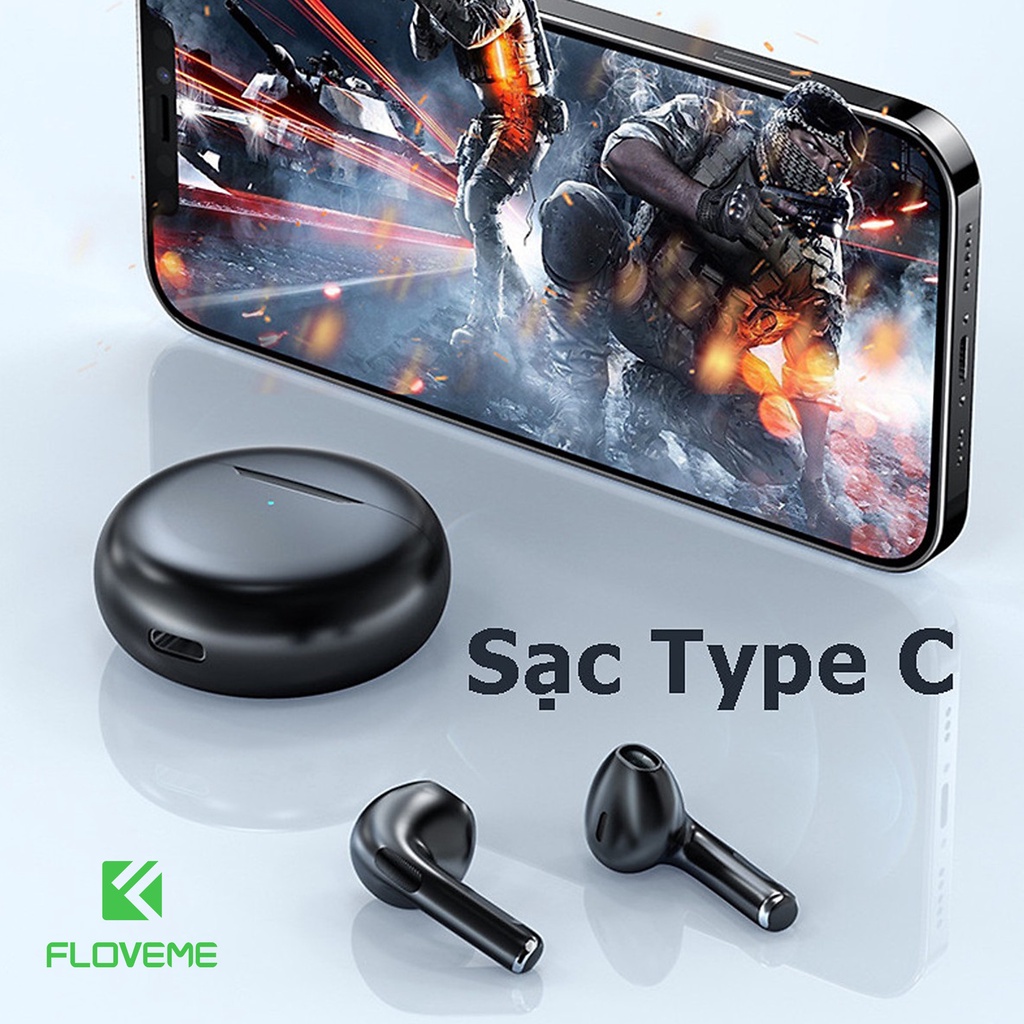Tai Nghe Không Dây Bluetooth Floveme P6, Chính Hãng Âm Thanh Chuẩn HIFI Dùng Cho IOS Android Cảm Biến, Bluetooth 5.0