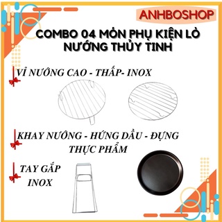Lò Nướng Thủy Tinh Combo 04 Món Dành Cho Tất Cả Các Loại Lò Nướng Thủy Tinh