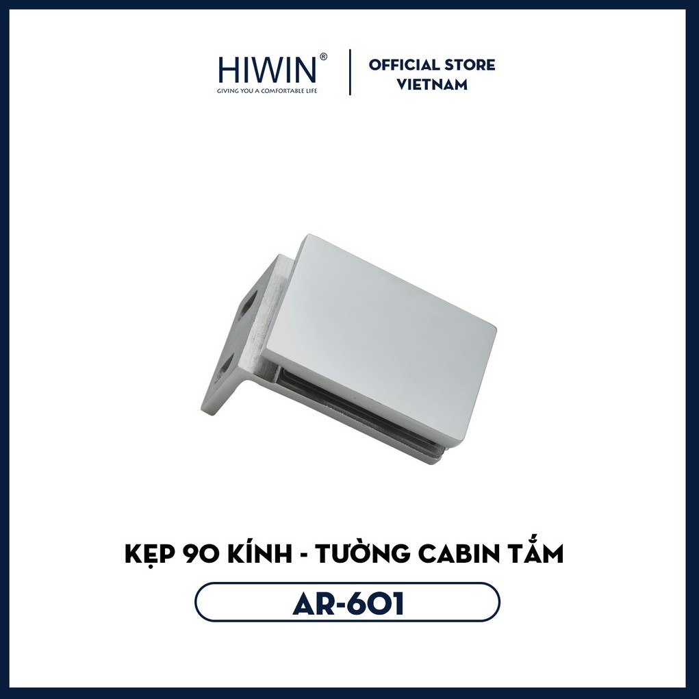 Kẹp 90 kính - tường cabin tắm inox 304 mặt gương Hiwin AR-601