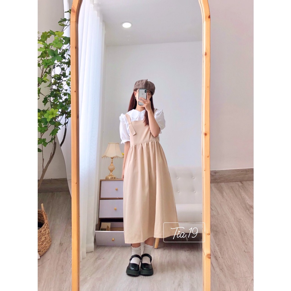 Set yếm kaki kèm áo ulzzang Tia19. Yếm kèm áo ulzzang.