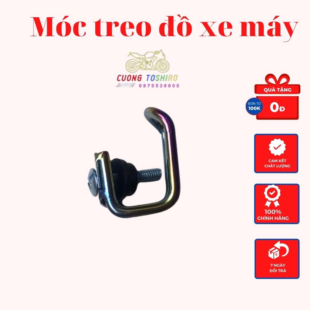 Móc treo đồ xe máy loại chữ U, loại kẹp, loại móc câu, dấu hỏi inox titan 7 màu gắn lắp cho mọi dòng xe