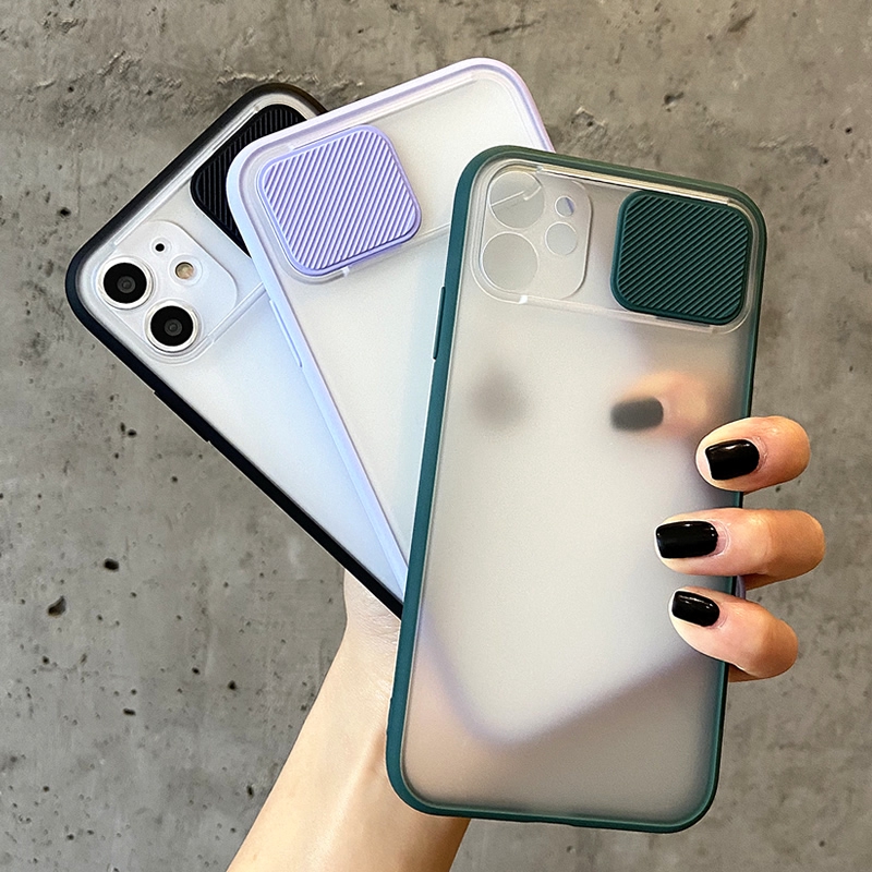 Ốp điện thoại TPU trong suốt có thanh trượt bảo vệ camera cho iPhone 11 Pro MAX i7 i8 Plus XR XS MAX SE 2020 | BigBuy360 - bigbuy360.vn