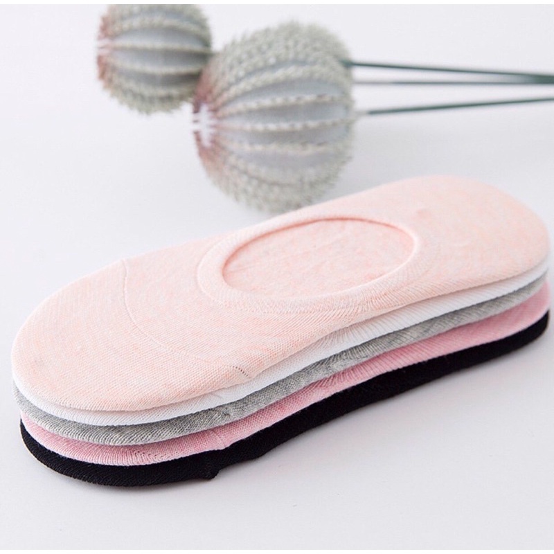 Vớ lười trơnnữ tất dưới mắt cá cotton thời trang đẹp có silicon chống tuột gót chân MONEY VL009