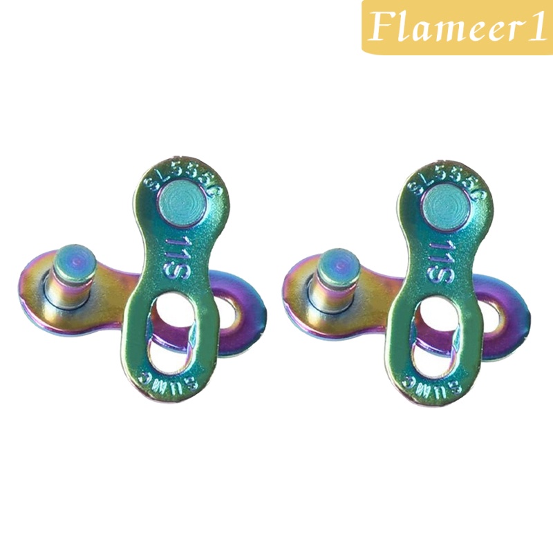 [FLAMEER1]2Pair 9/10/11/12Speed Bicycle Bike Master Chain Link Joint 9 Speed Colorful