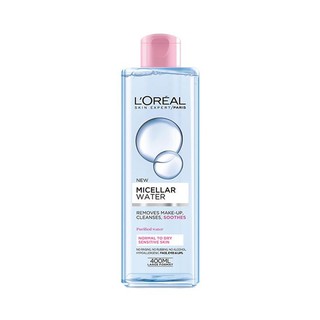 Nước tẩy trang Loreal paris 3 in 1 micellar water 400ml Moisturizing màu hồng cho da khô