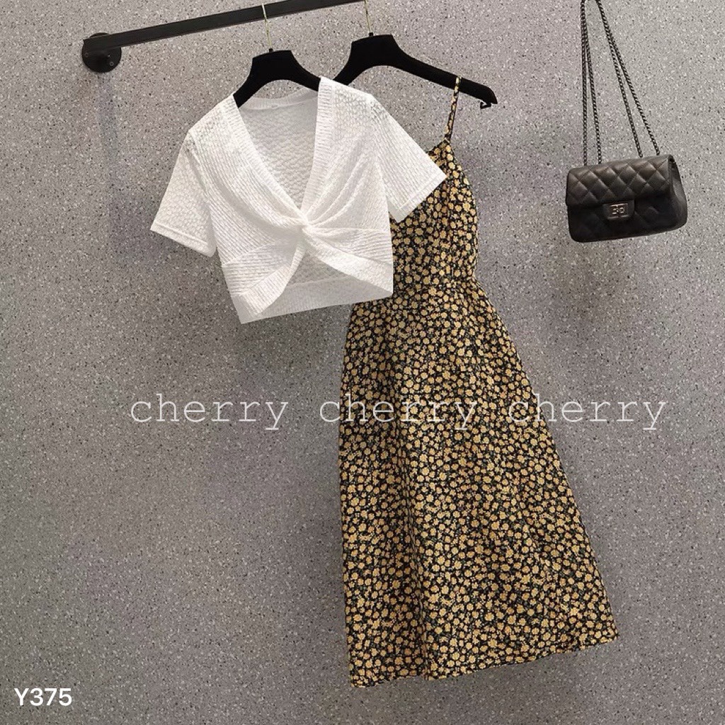 Set váy hoa cao cấp Y375
