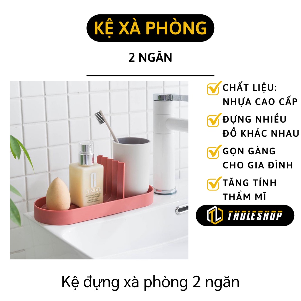 Khay Đựng Xà Phòng - Kệ Để Đồ Rửa Chén, Nước Rửa Tay Thoát Nước, Tiện Dụng 8925