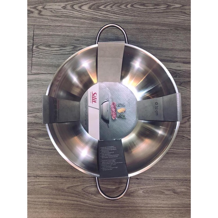 Chảo sâu lòng inox SILIT WOK 32cm - chảo bếp từ, chảo xào thép không rỉ
