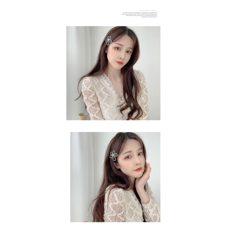 Kẹp Tóc Hình Hoa Đính Đá Nhiều Màu Sắc Phong Cách Hàn Quốc Thời Trang Cho Nữ