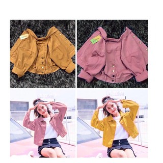 ÁO KHOÁC JEAN NỮ 4 CÚC SAU LƯNG CROPTOP KAKI SIÊU XINH 2SGVVC5