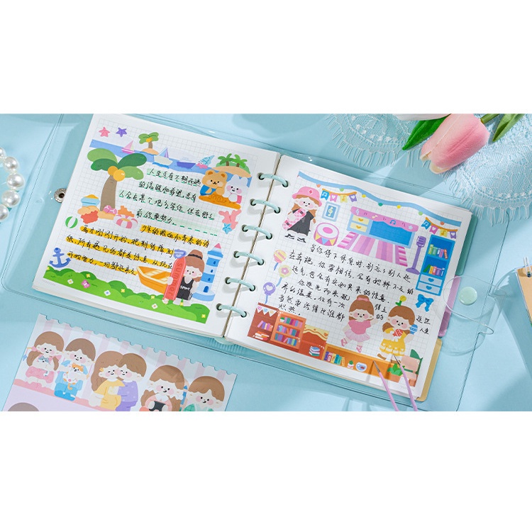 Bộ 30 Miếng Dán Trang Trí Lều Hoạt Hình Dễ Thương 4 Kiểu