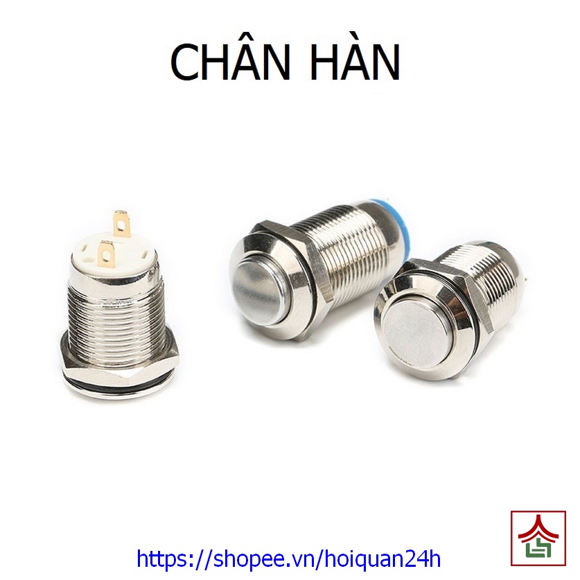 Nút Công Tắc Kim Loại 12mm Chân Hàn Chống Nước Cao Cấp