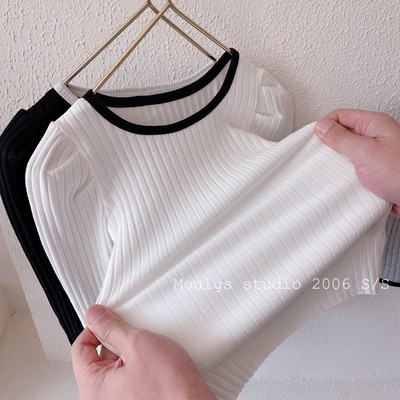 Áo Thun Tay Dài Màu Sắc Thời Trang Hàn Quốc Sành Điệu Cho Bé Gái