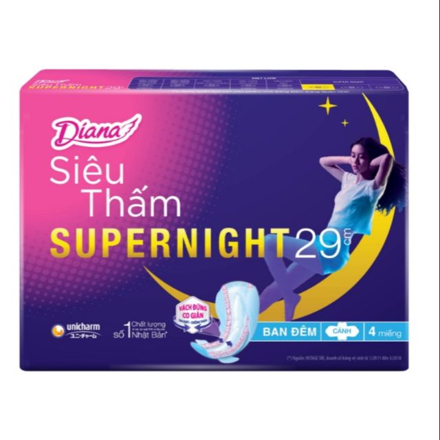 Lốc 6 gói Diana siêu thấm super Night 29cm