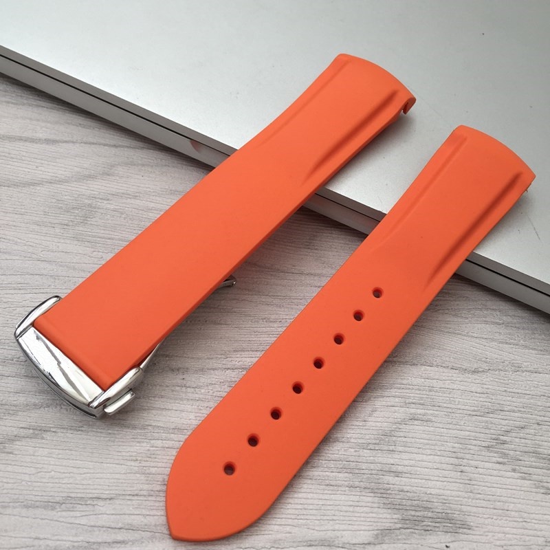 Dây đeo đồng hồ cao su silicone phù hợp cho Omega Omega Speedmaster 362 dây đeo phông chữ cao su khóa gấp 22mm nam