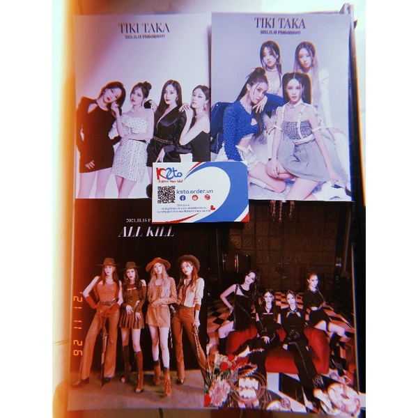 Set 4 tấm poster A5, postcard 9x12 ảnh nhóm T-Ara - Tiki Taka