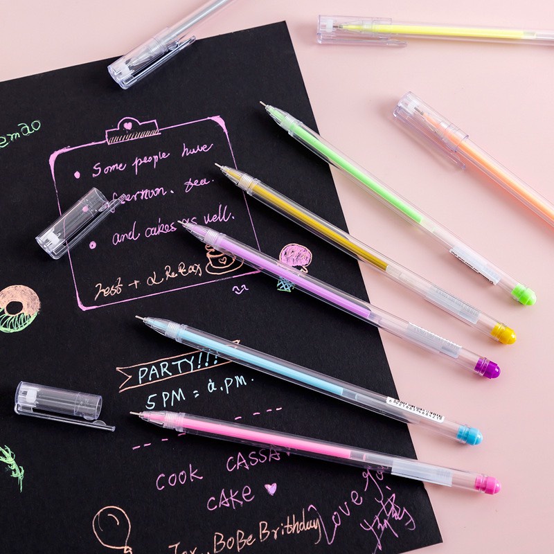 Bút GEL 9 Màu Nhũ Bóng Ngòi 0.5mm Tiện Lợi