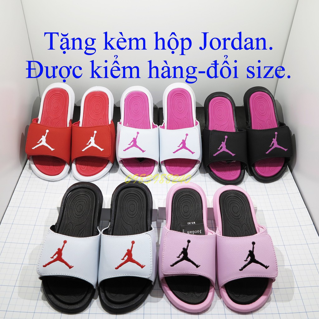 Dép JD Jordan bóng rổ FREE SHIP + hộp hãng + jordan đủ tem tag loại 1 xám full quai ngang xé dán nam nữ. BH Slippers