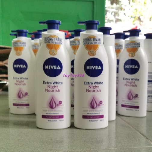 Sữa dưỡng thể giúp săn da, dưỡng trắng Nivea ban đêm (400ml)