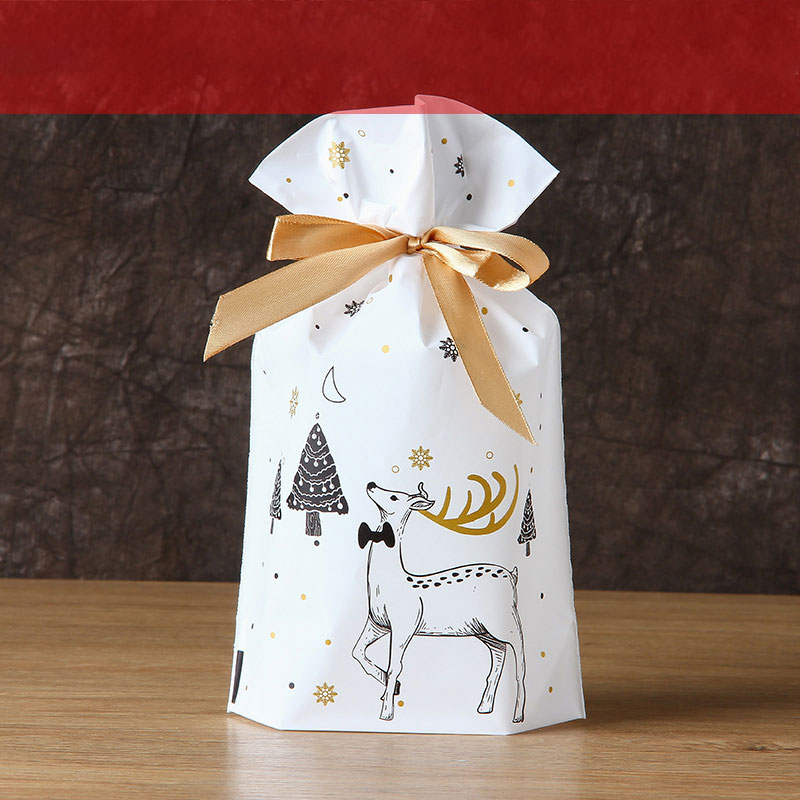 Set 10 Túi Dây Rút Đựng Bánh Kẹo Giáng Sinh