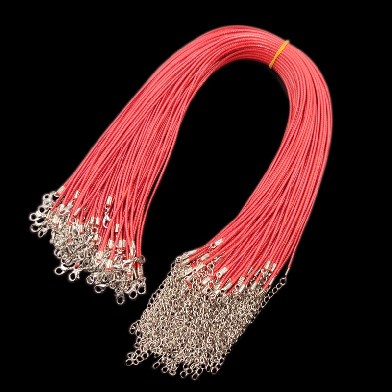 Set 10 vòng cổ bện dây da PU 2mm thời trang cho nam nữ