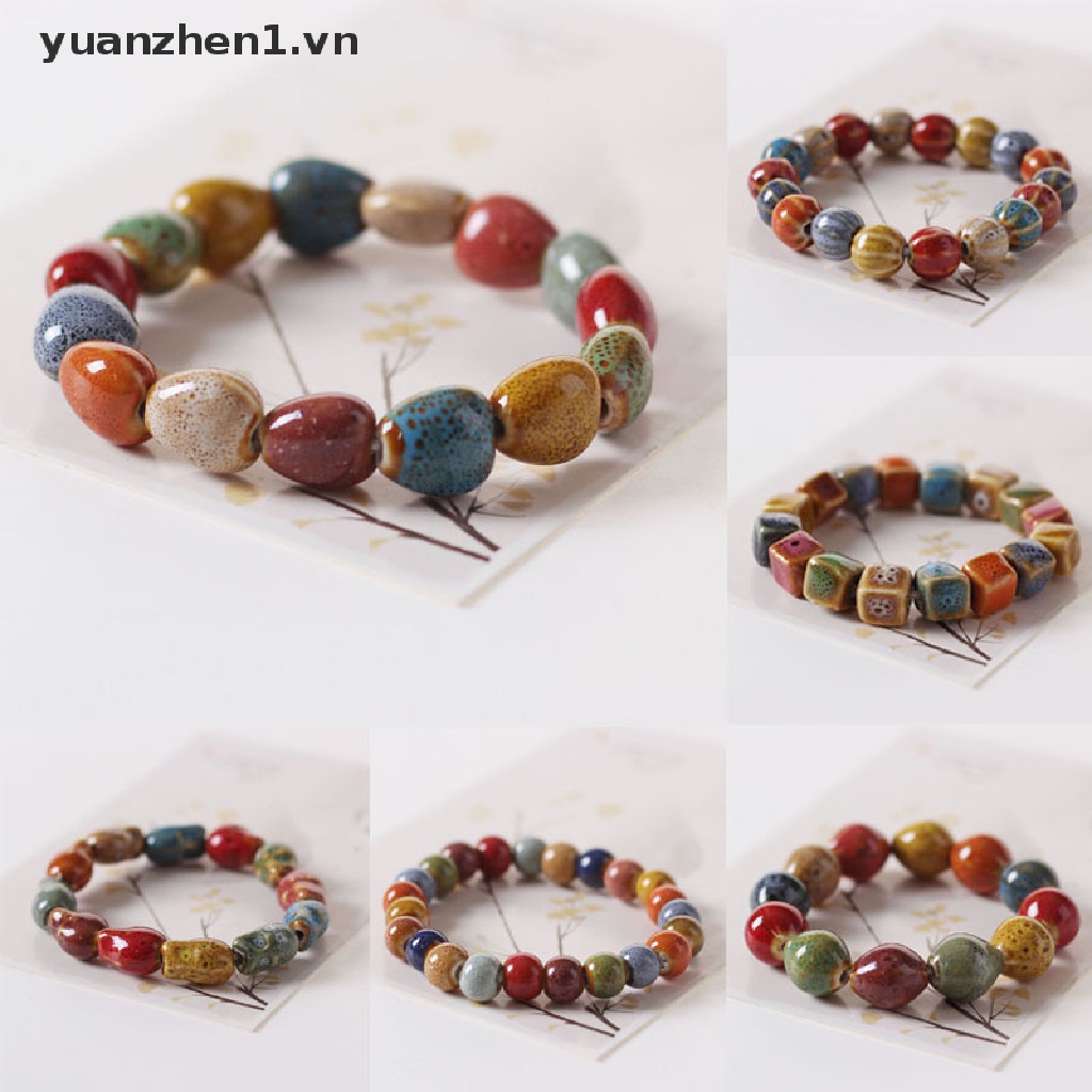 Vòng Tay Chuỗi Hạt Gốm Sứ Phong Cách Dân Tộc Thời Trang